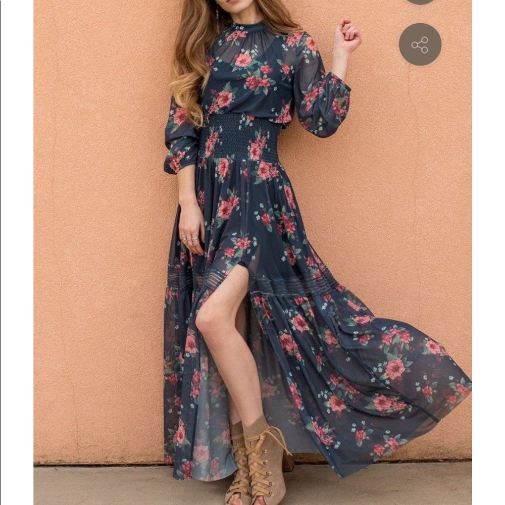 Joy Folie long sleeve maxi dress